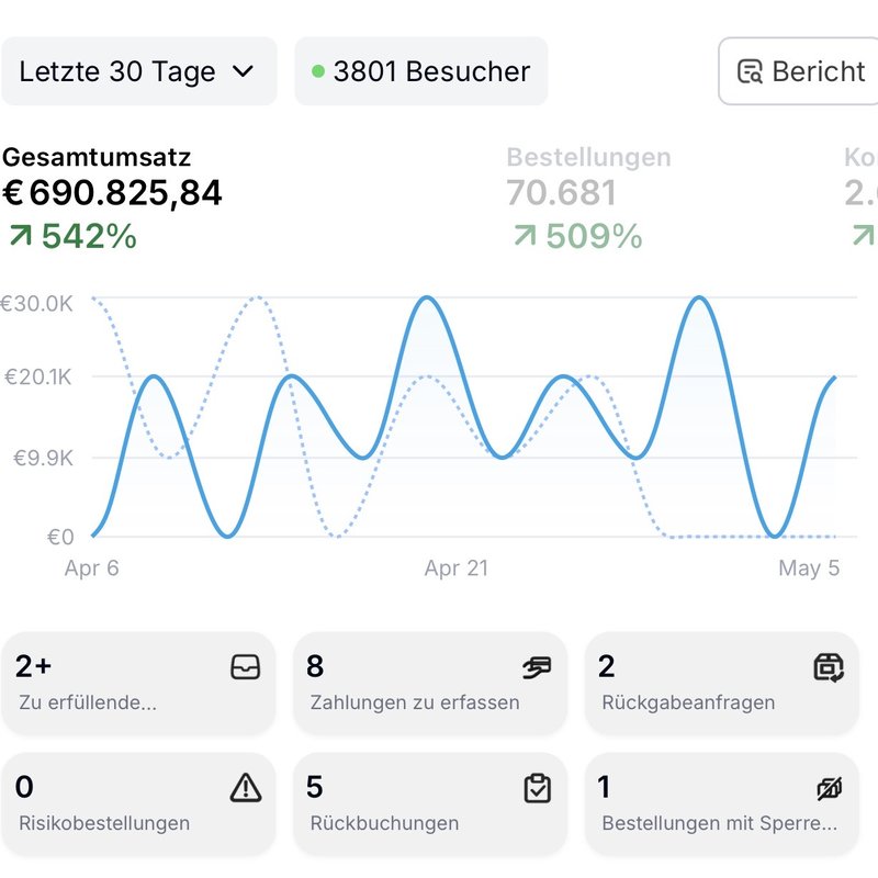 Shopify Umsatz €690.825
